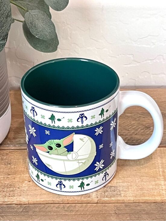 Disney Other - Star Wars Silver Buffalo Grogu Baby Yoda 20oz Holiday Sweater Mug